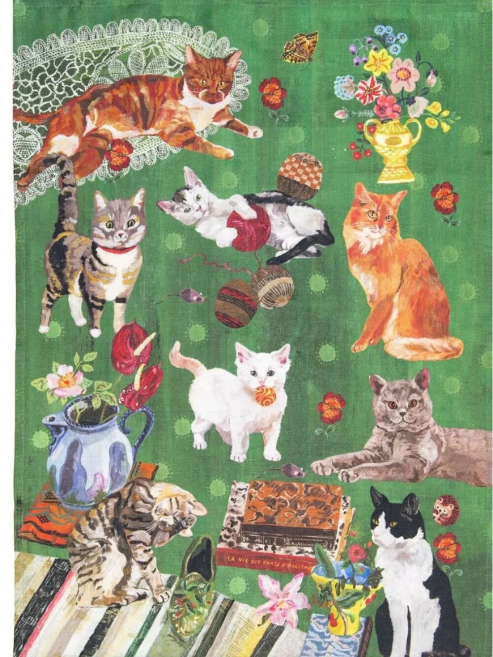 Nathalie Lete The Cats Linen Tea Towel Avenida Home 27